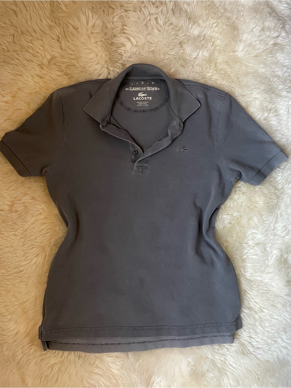 Vintage | rare Lacoste x earnest sewn grey men’s polo shirt